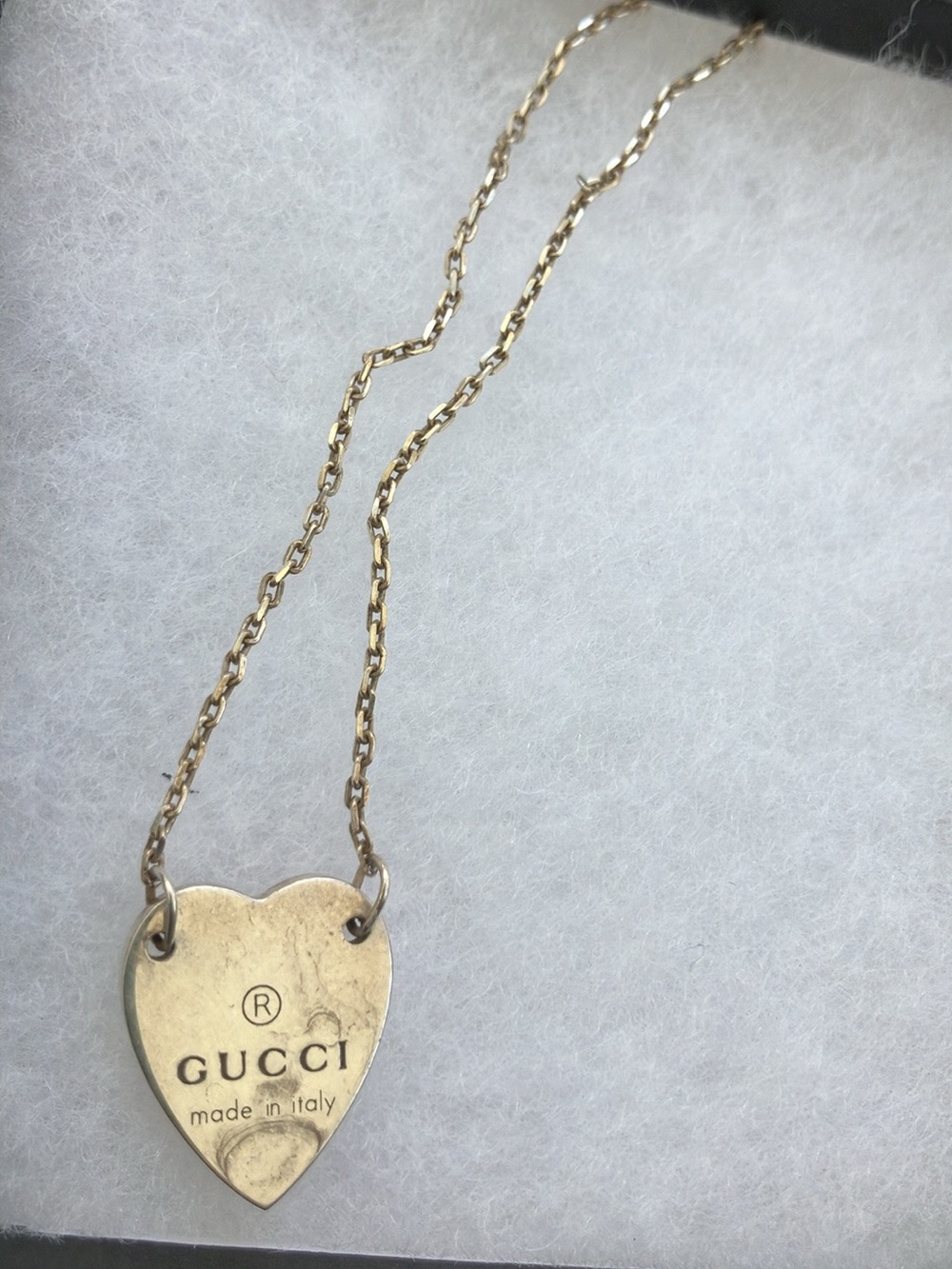 Gucci Silver Heart Tag Necklace